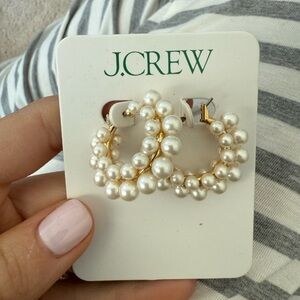 Jcrew pearl hoops